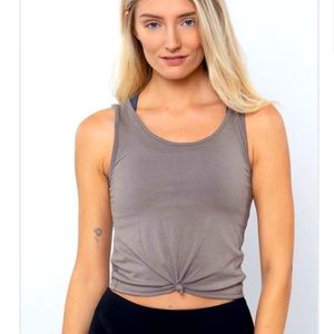 onzie Knot Crop Top - GRAPHITE / OS